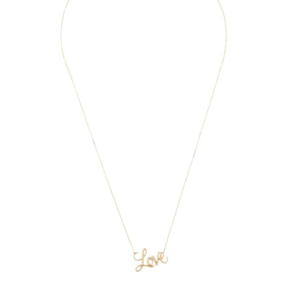 💕 NWT Genuine 14K Italian Gold "Love" Script 18" Necklace. 2 Grams. Sweet! - Picture 4 of 6